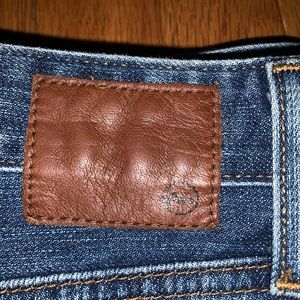 Denim distress skirt